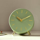 Nilkamal Round Shape Metal Table Clock Green Gold