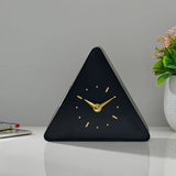 Nilkamal Triangle Shape Metal Table Clock Black