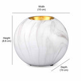 Round Ceramic Votive Tealight Holder (White & Gold)