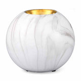 Round Ceramic Votive Tealight Holder (White & Gold)