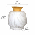 Decorative Ceramic Bottle Vase (White & Gold)