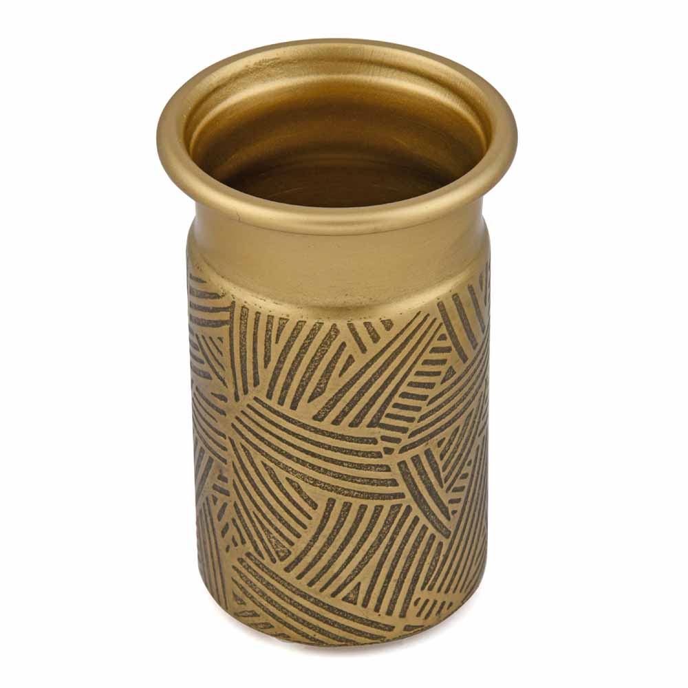 Multipurpose Metal Tumbler Toothbrush Holder (Antique Gold)