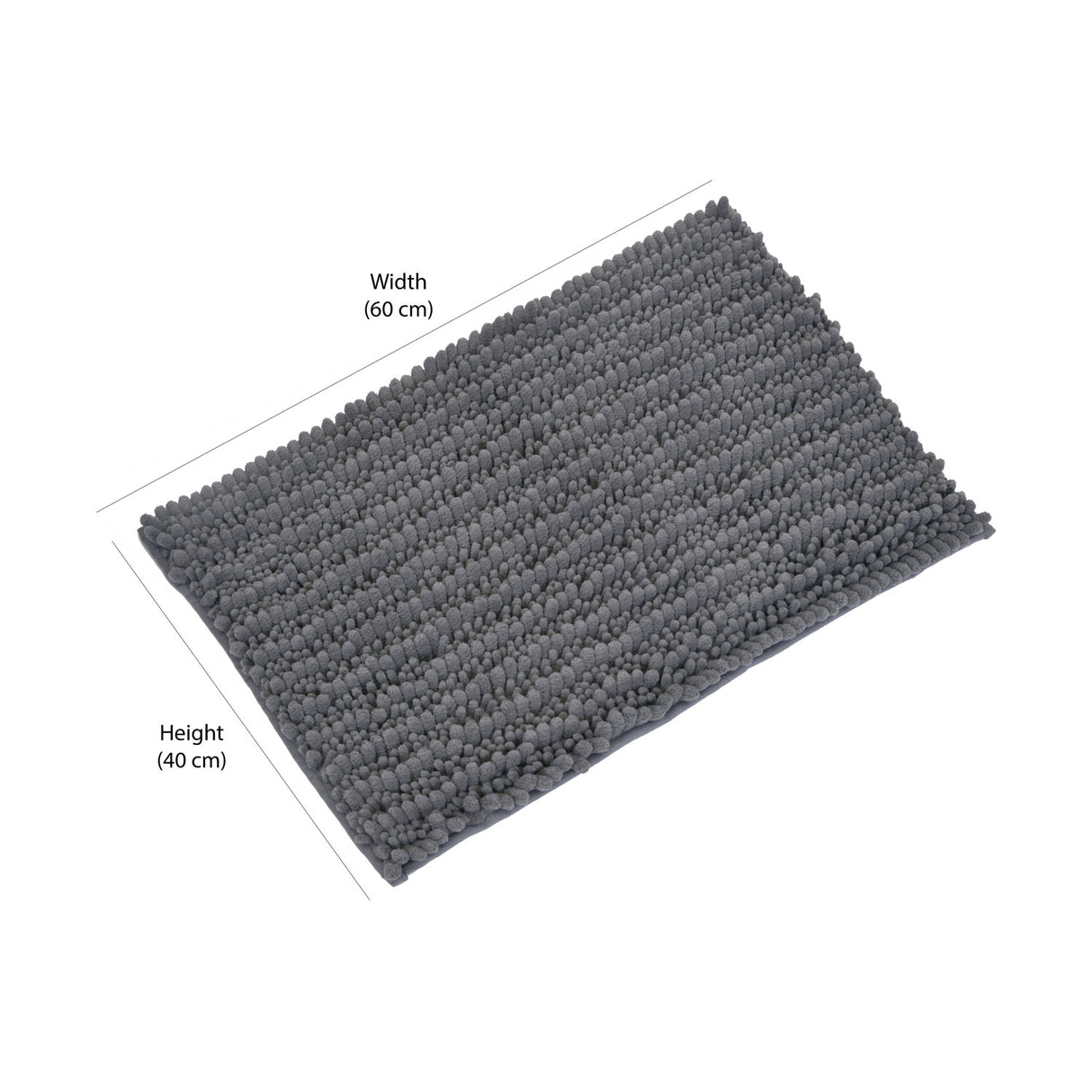 Rectangular Polyester 16" x 24" Bath Mat (Grey)