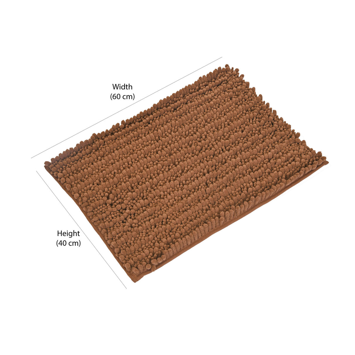 Rectangular Polyester 16" x 24" Bath Mat (Brown)