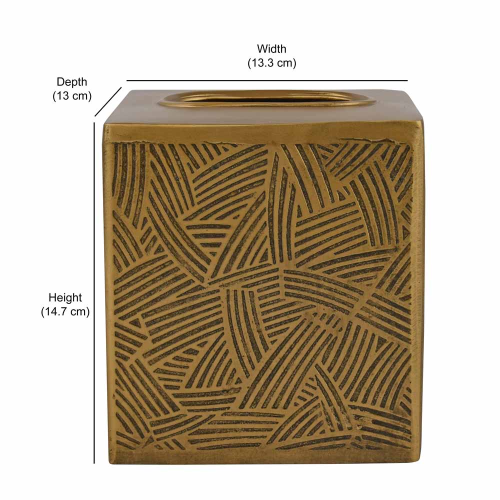 Rectangular Metal Tissue Holder Box (Antique Gold)