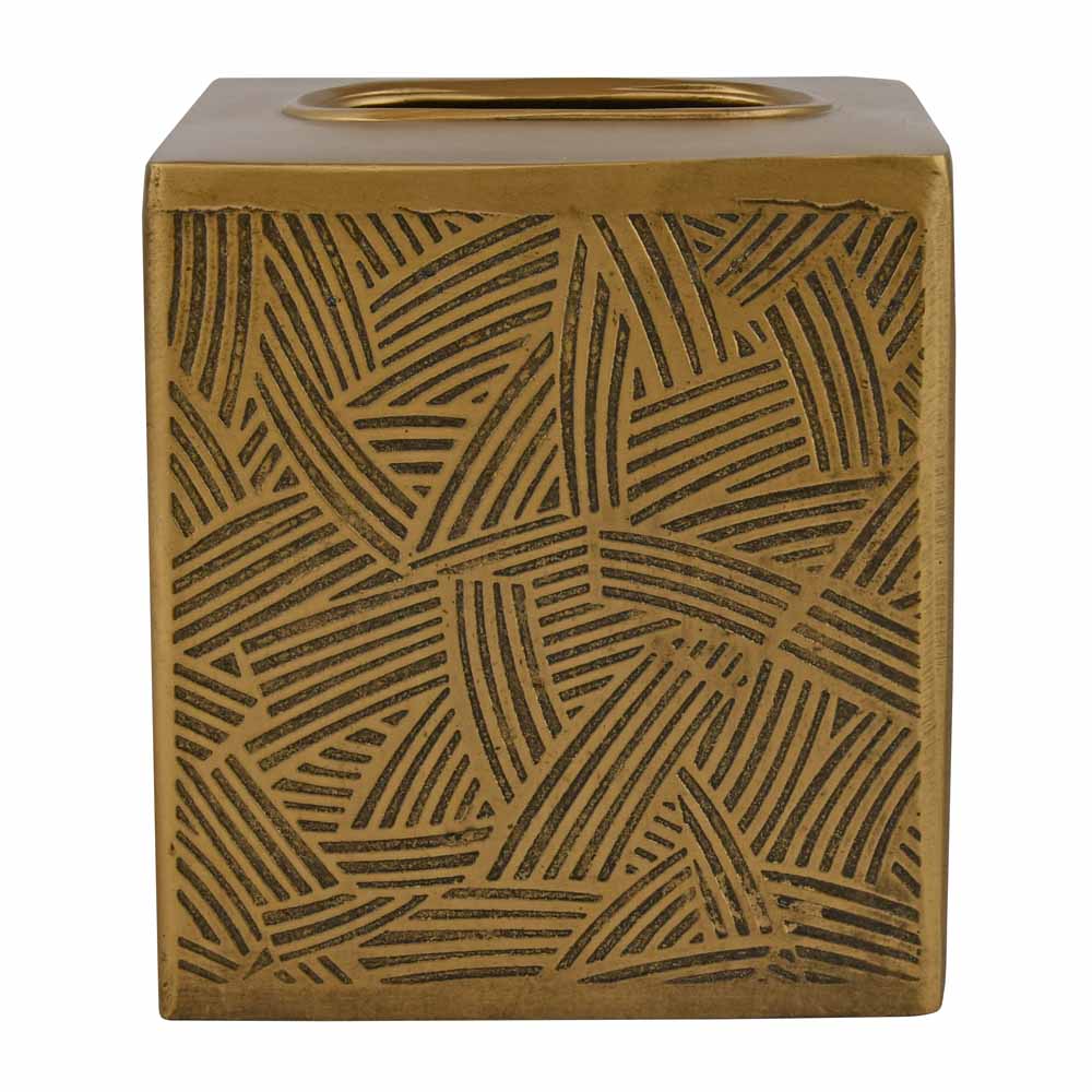 Rectangular Metal Tissue Holder Box (Antique Gold)