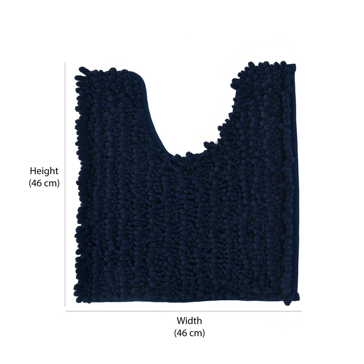 Chenille Polyester Bath Mat and Contour Set (Blue)