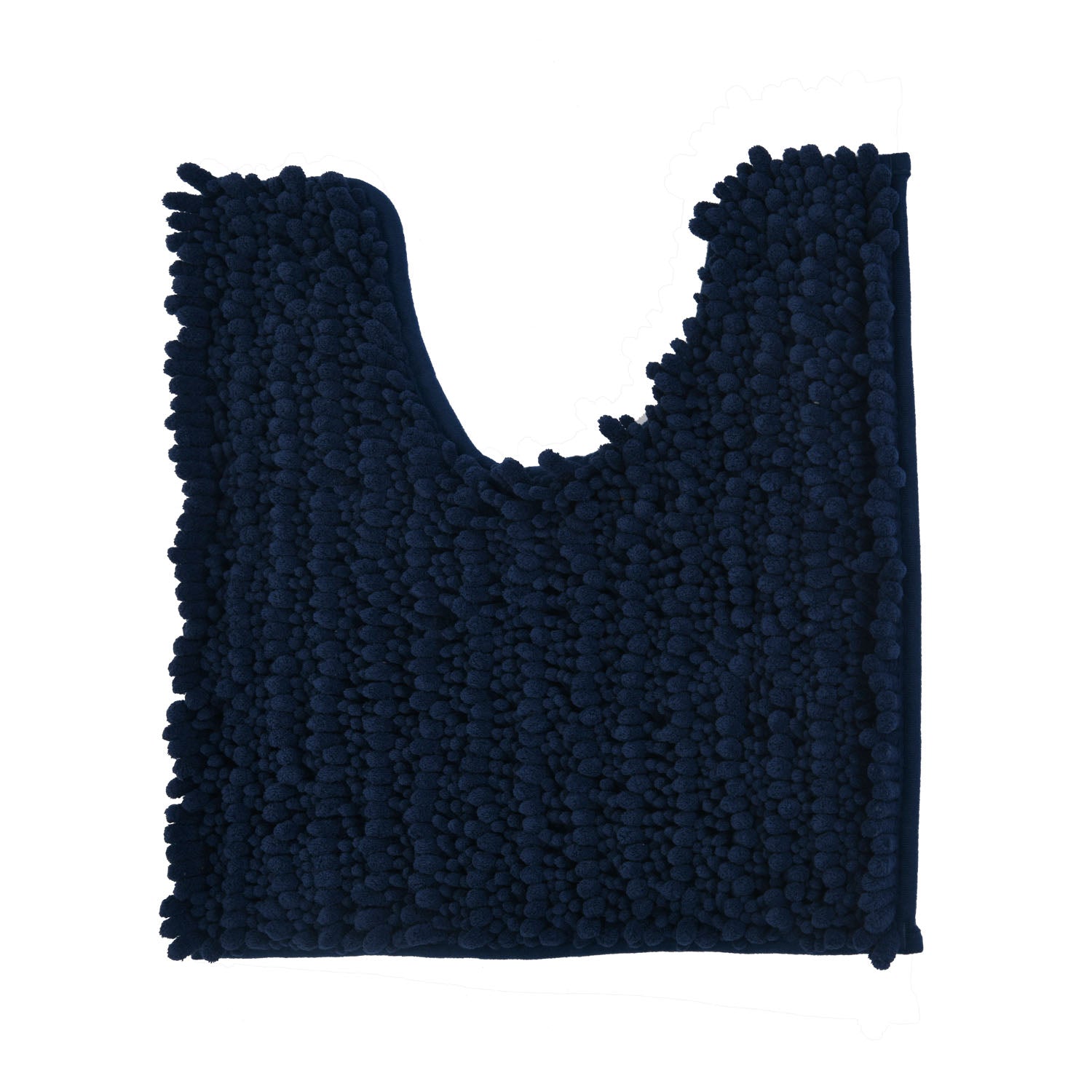 Chenille Polyester Bath Mat and Contour Set (Blue)