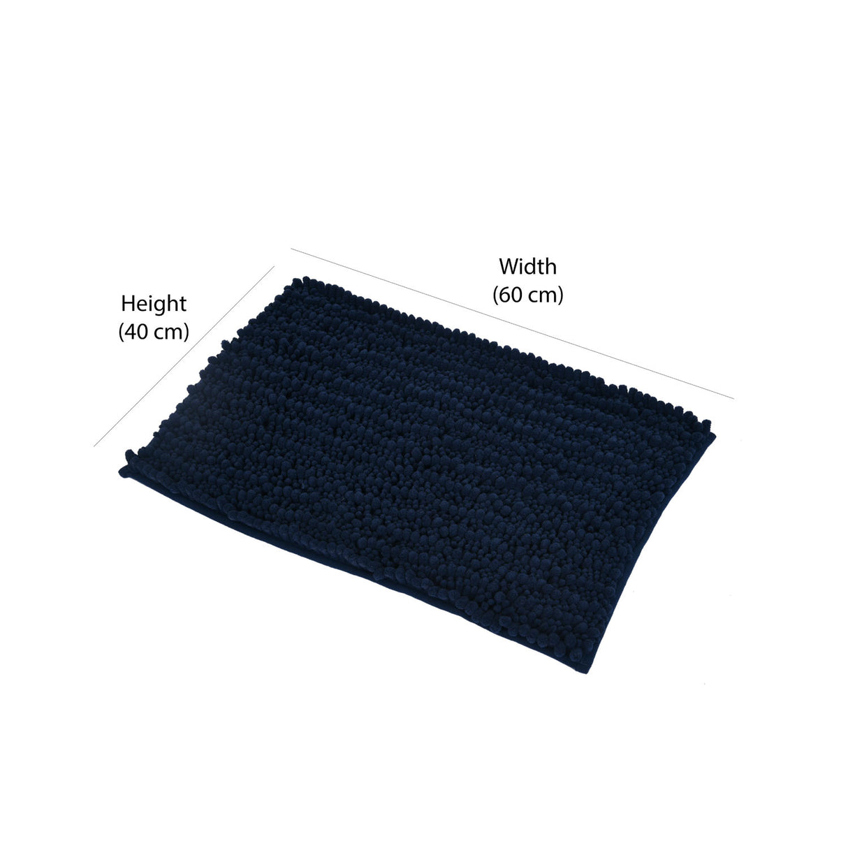 Chenille Polyester Bath Mat and Contour Set (Blue)