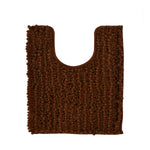 Chenille Polyester Bath Mat and Contour Set (Brown)