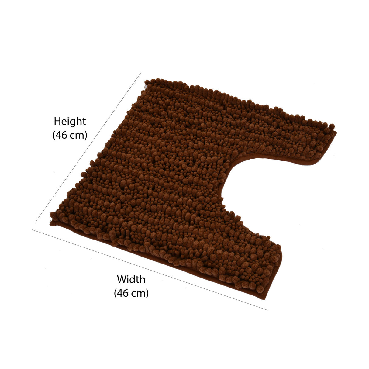 Chenille Polyester Bath Mat and Contour Set (Brown)