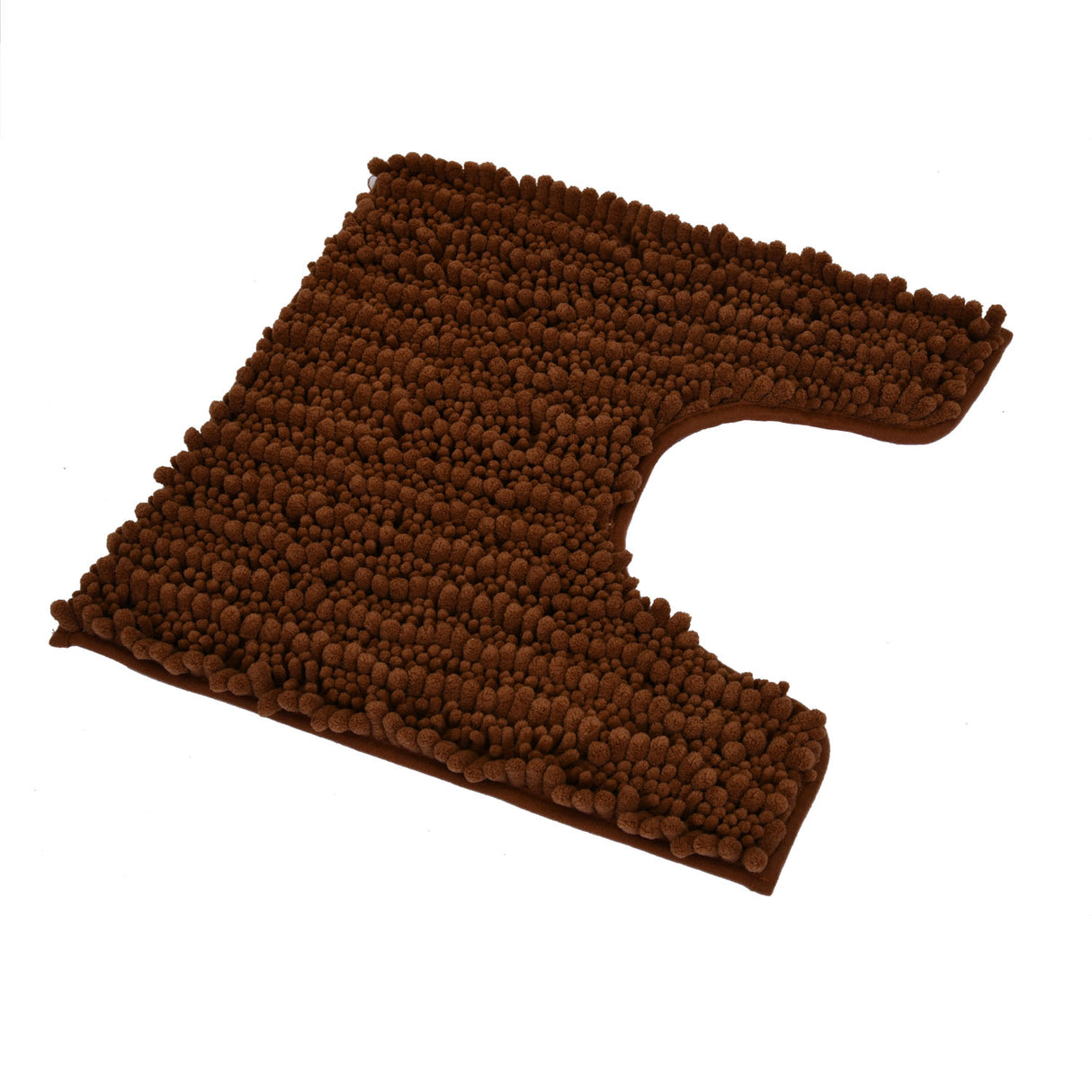 Chenille Polyester Bath Mat and Contour Set (Brown)