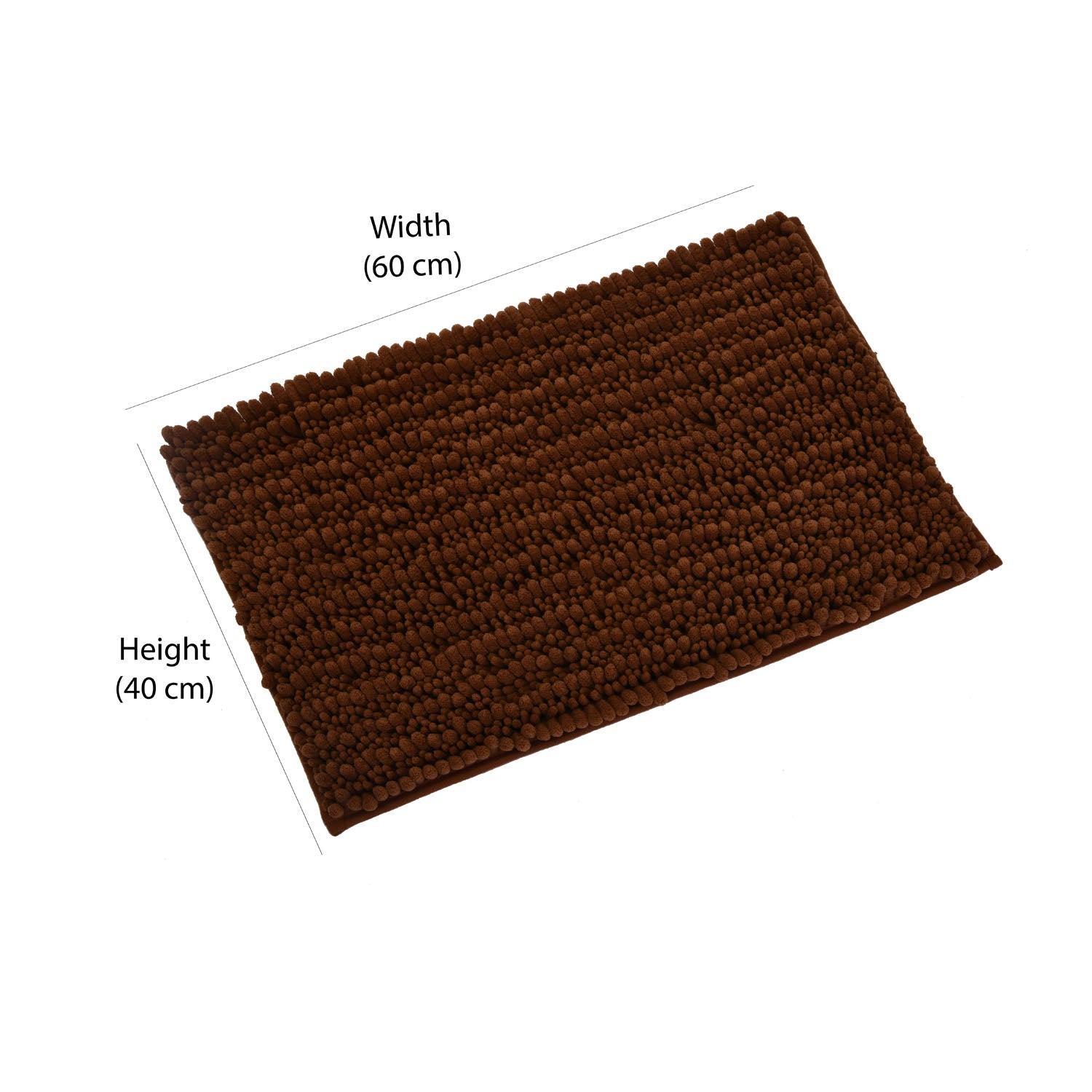 Chenille Polyester Bath Mat and Contour Set (Brown)