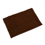 Chenille Polyester Bath Mat and Contour Set (Brown)