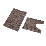 Nilkamal Chenille Polyester Bath Mat and Contour Set (Taupe)