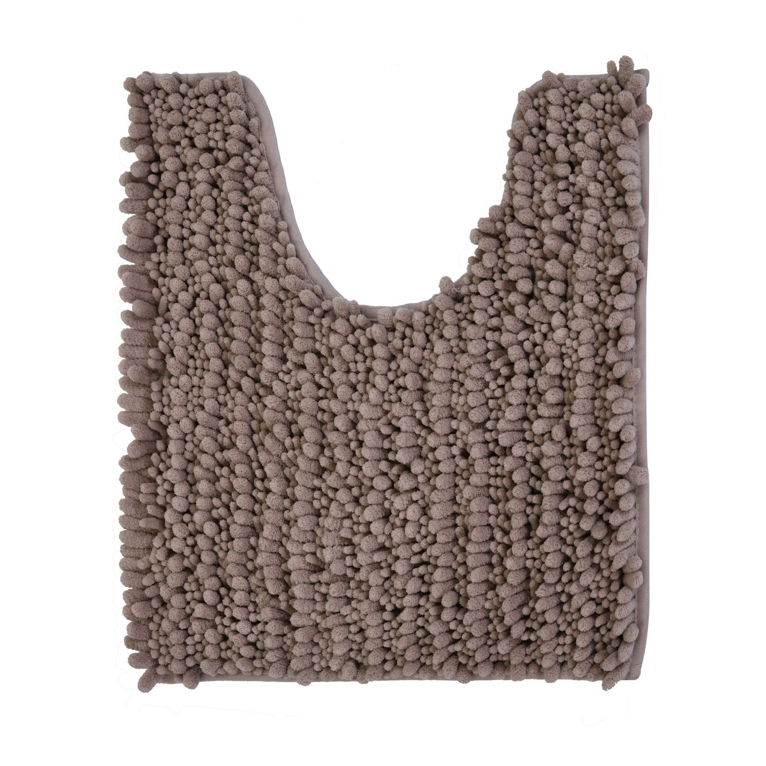 Chenille Polyester Bath Mat and Contour Set (Taupe)