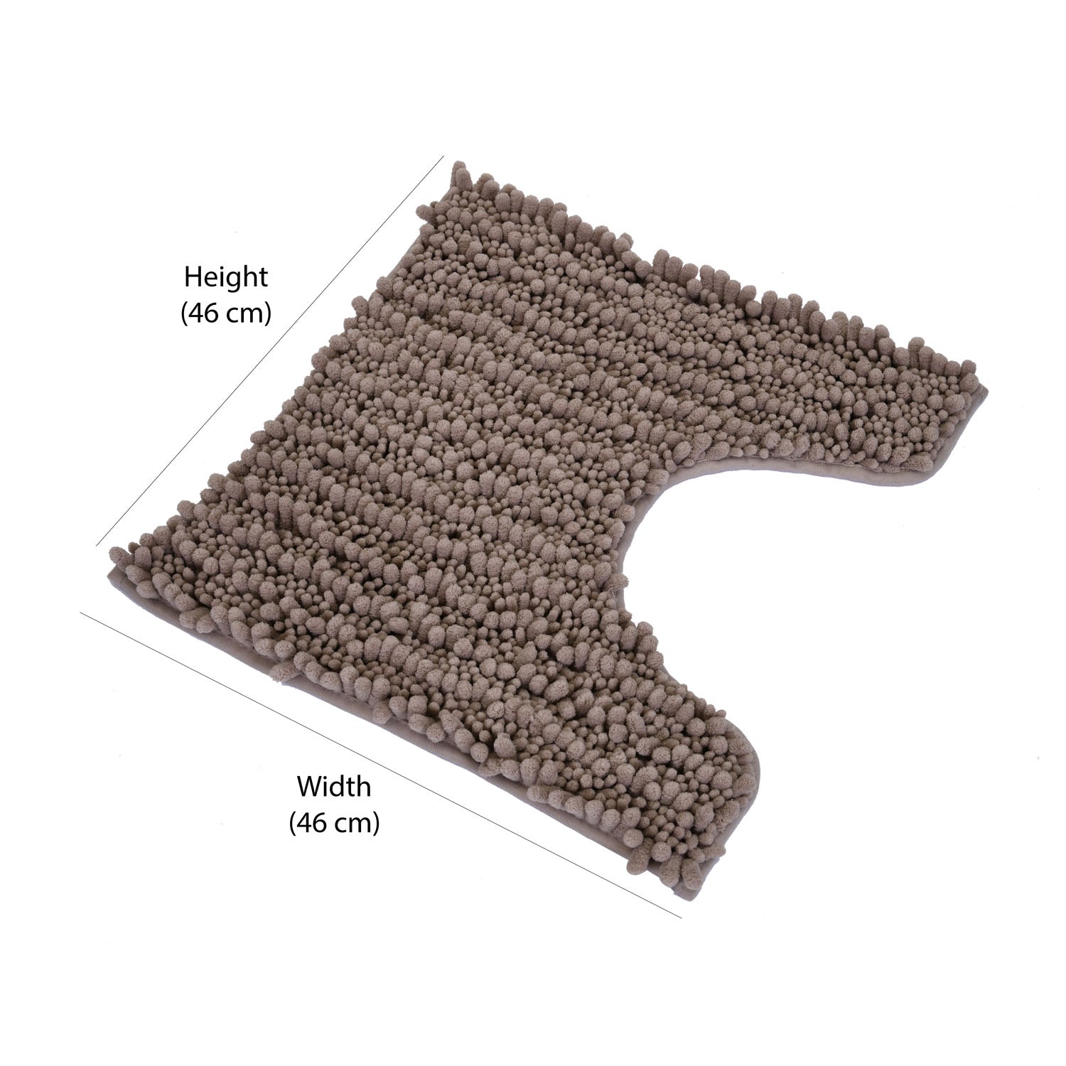 Chenille Polyester Bath Mat and Contour Set (Taupe)