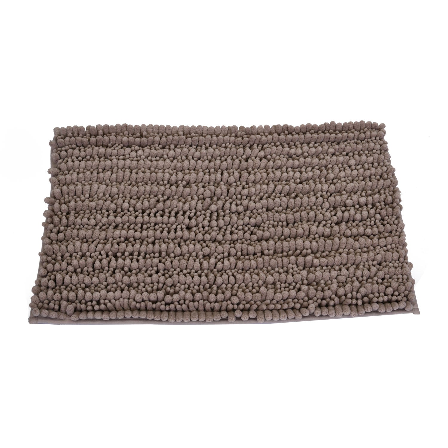 Chenille Polyester Bath Mat and Contour Set (Taupe)