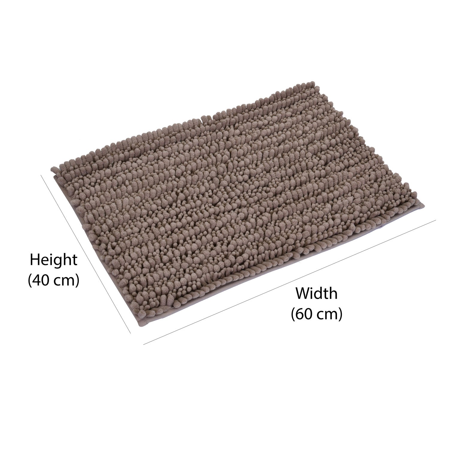 Chenille Polyester Bath Mat and Contour Set (Taupe)