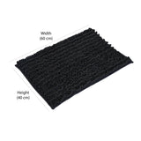 Chenille Polyester Bath Mat and Contour Set (Grey)