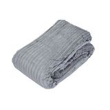 Fluted Flannel Polyester Single Blanket (Grey)