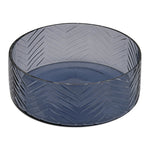 Transparent Glass Round Soap Dish (Blue)