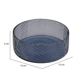 Transparent Glass Round Soap Dish (Blue)