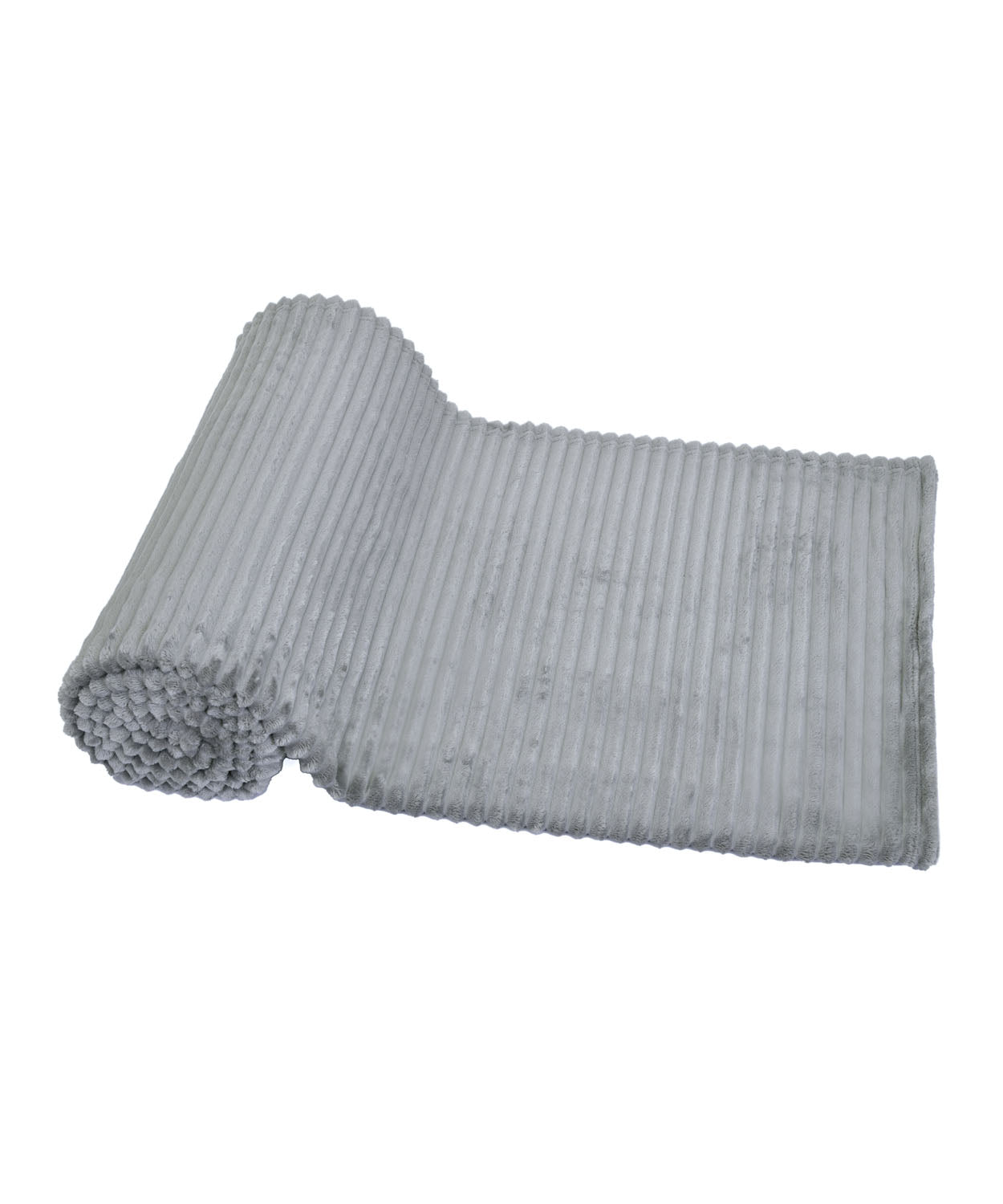 Fluted Flannel Polyester Single Blanket (Grey)