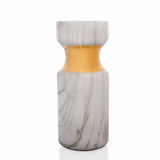 Decorative Hourglass Ceramic Vase (White & Gold)