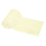 Fluted Flannel Polyester Single Blanket (Cream)