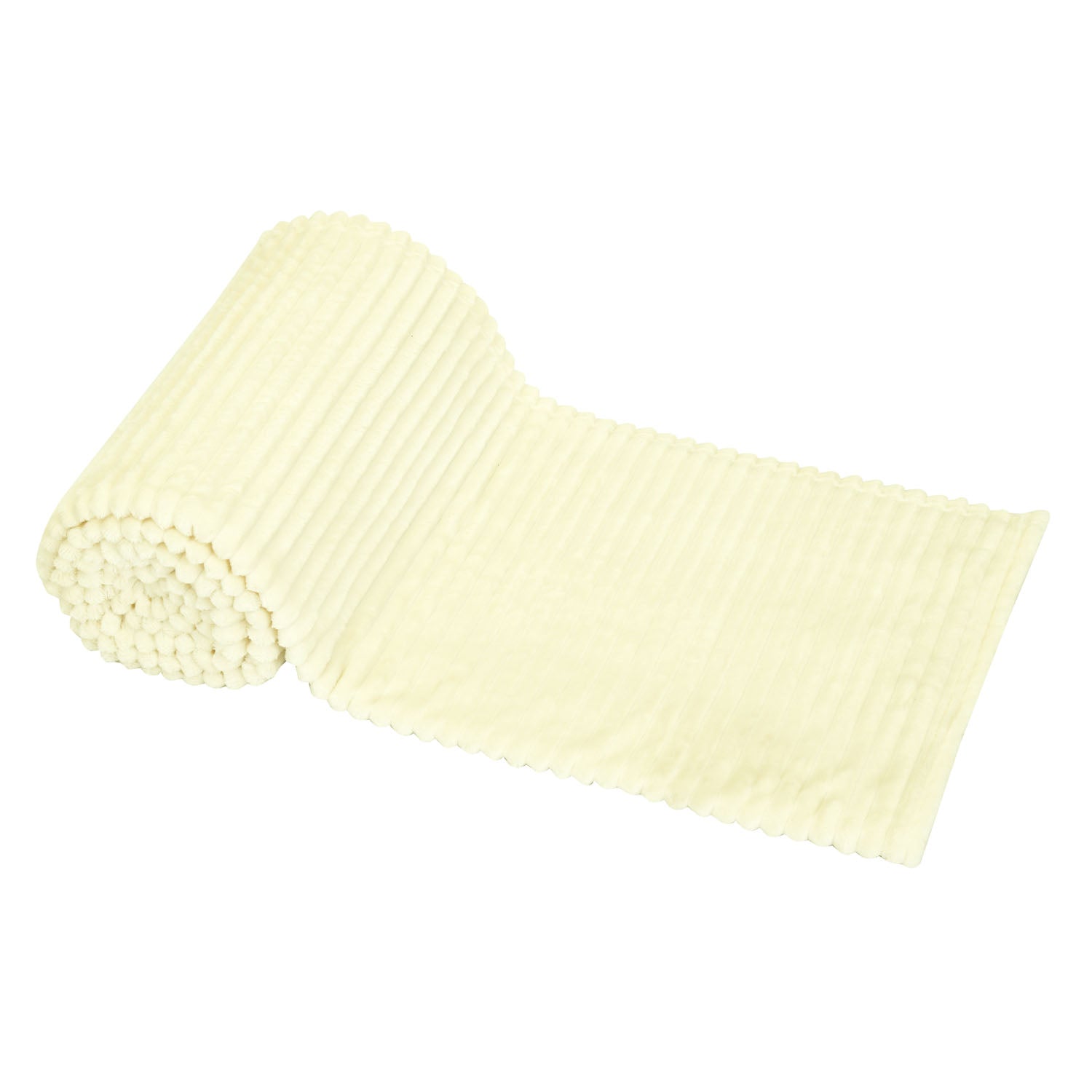 Fluted Flannel Polyester Single Blanket (Cream)