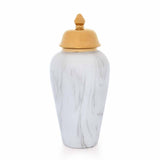 Decorative Ceramic Urn (White & Gold)