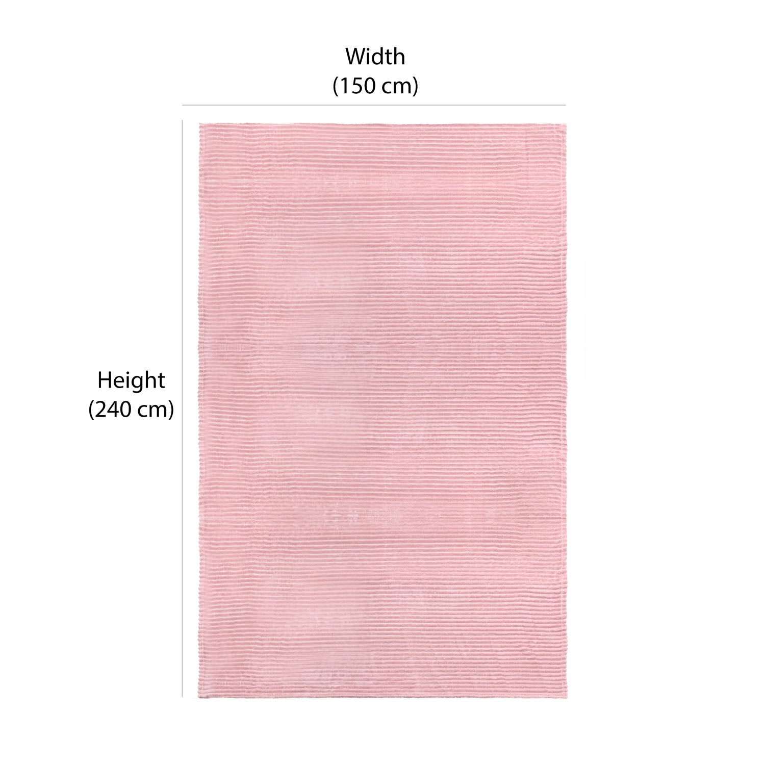 Fluted Flannel Polyester Single Blanket (Pink)