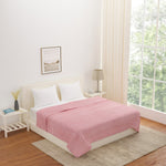 Fluted Flannel Polyester Double Blanket (Pink)