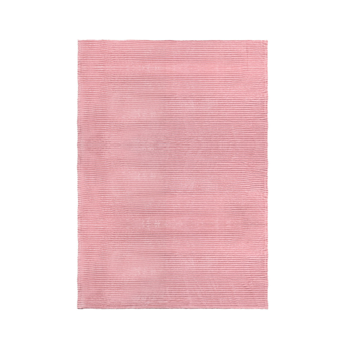 Fluted Flannel Polyester Double Blanket (Pink)