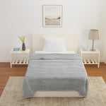 Fluted Flannel Polyester Single Blanket (Grey)