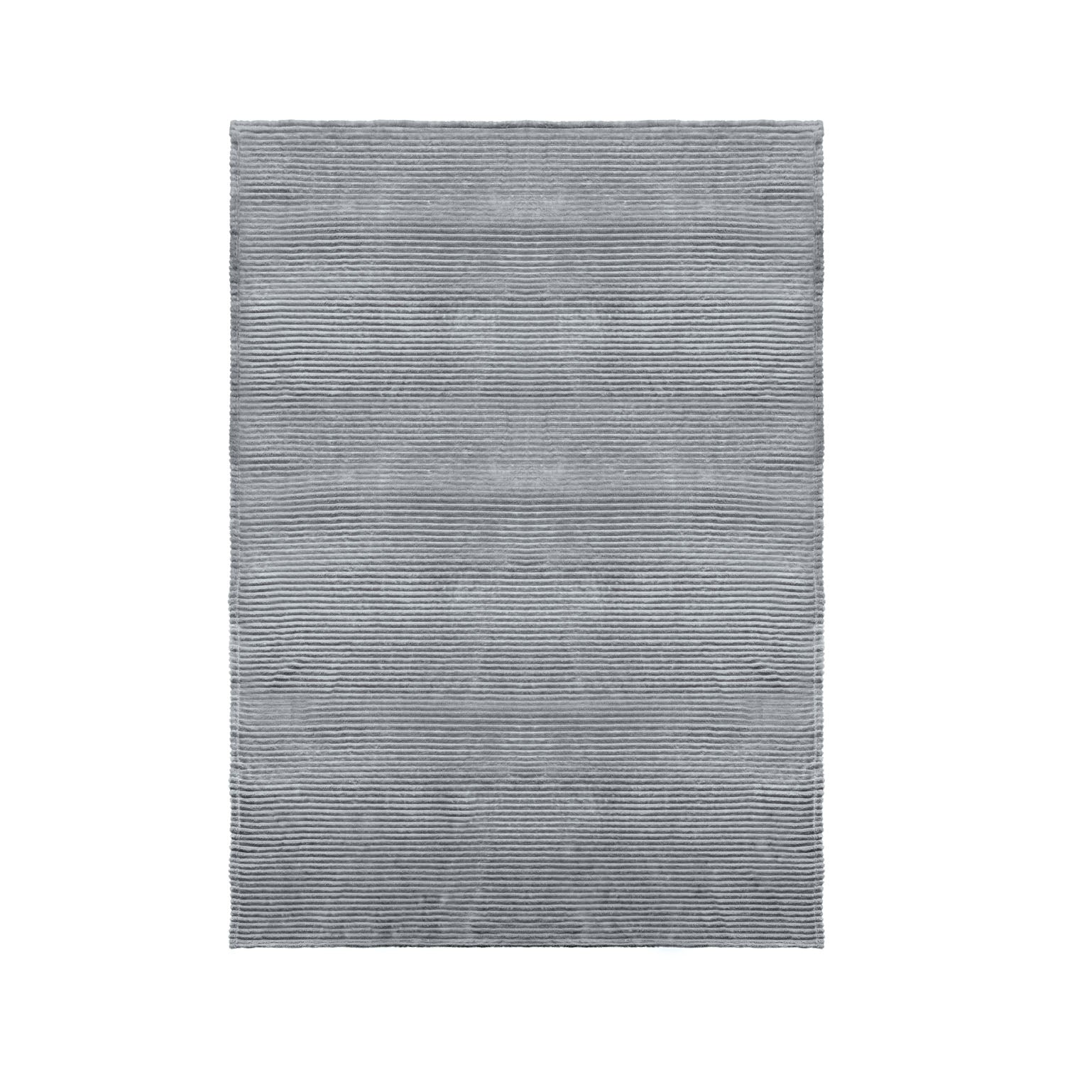 Fluted Flannel Polyester Double Blanket (Grey)