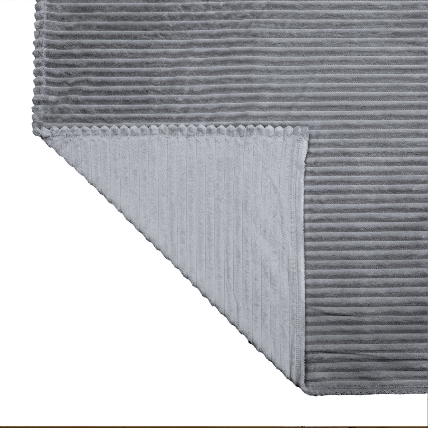 Fluted Flannel Polyester Single Blanket (Grey)