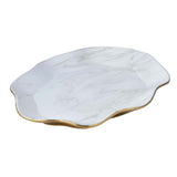 Abstract Ceramic Decorative Platter (White & Gold)