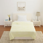 Fluted Flannel Polyester Single Blanket (Cream)