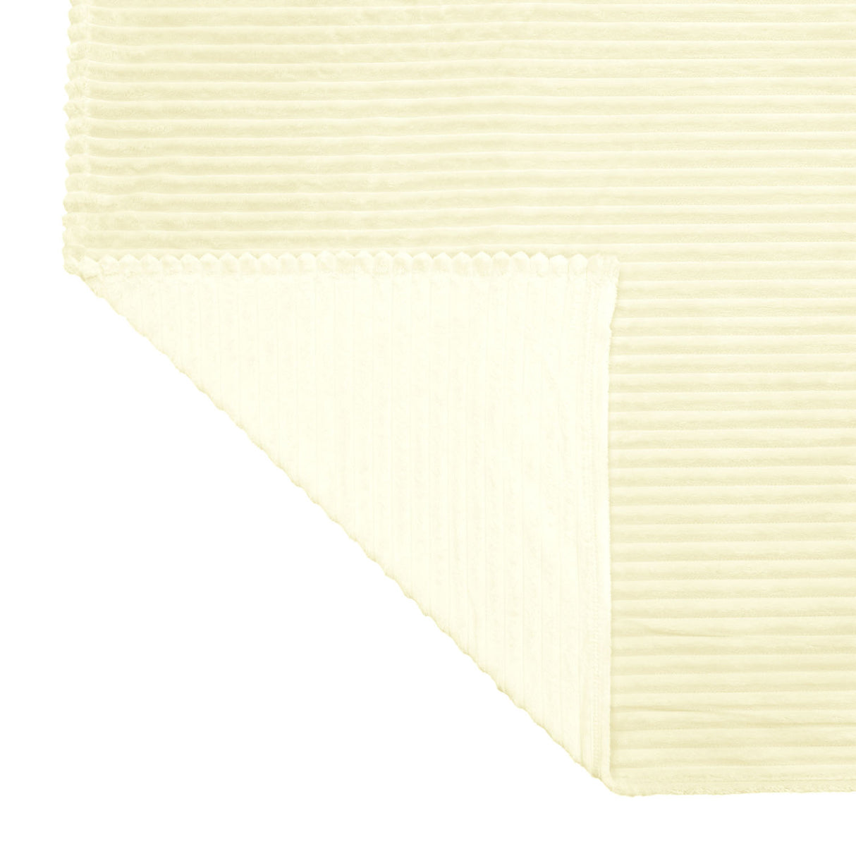 Fluted Flannel Polyester Single Blanket (Cream)