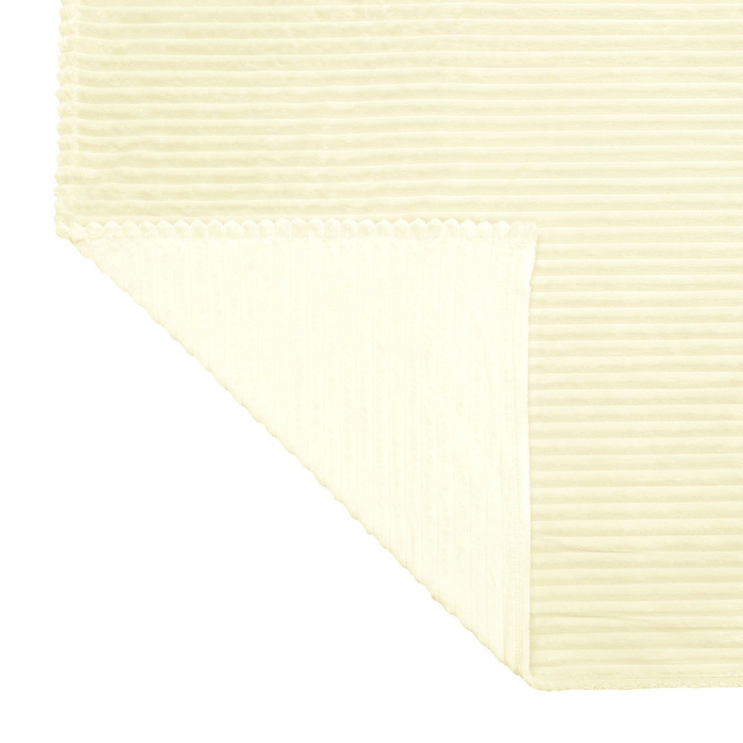 Fluted Flannel Polyester Single Blanket (Cream)