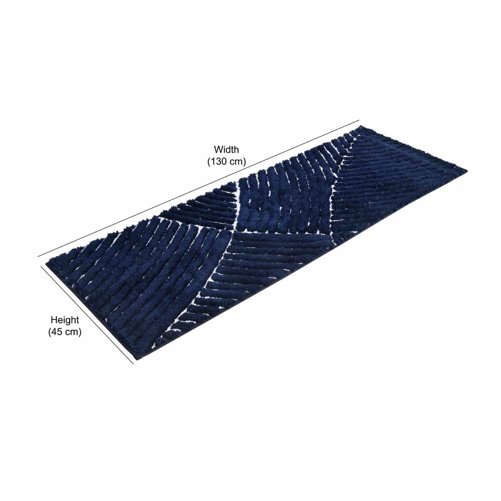 Abstract Polyester 45 x 130 cm Runner (Dark Navy)