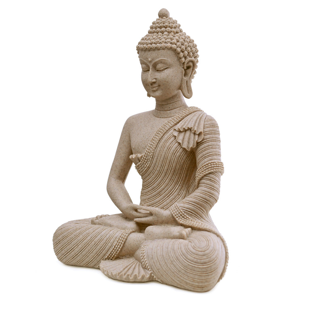 Meditating Buddha Polyresin Showpiece 31.5 cm (Sand)