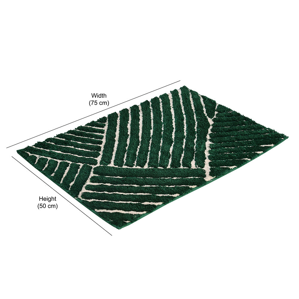 Abstract Polyester 20' x 30' Anti Skid Bath Mat (Green)