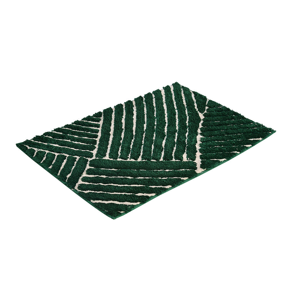 Abstract Polyester 20' x 30' Anti Skid Bath Mat (Green)