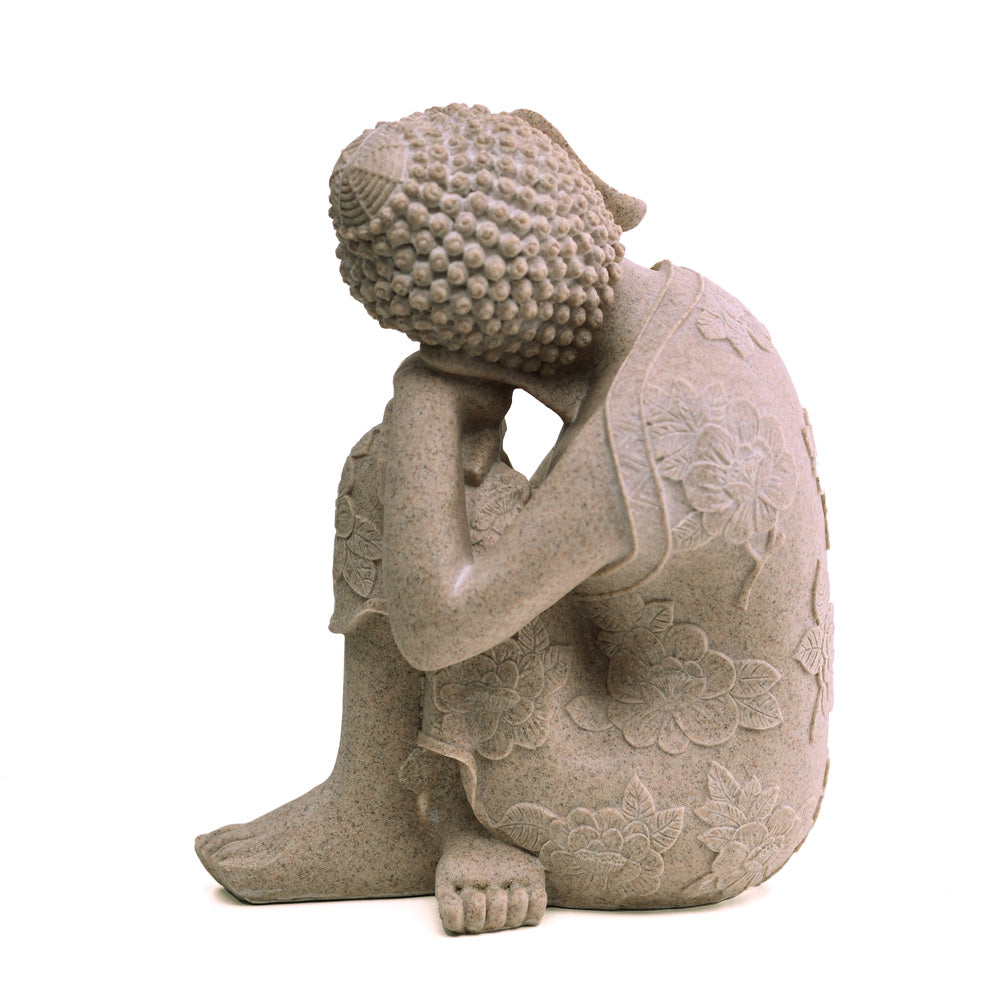 Buddha Resting On Knee Polyresin Showpiece 23 cm (Sand)