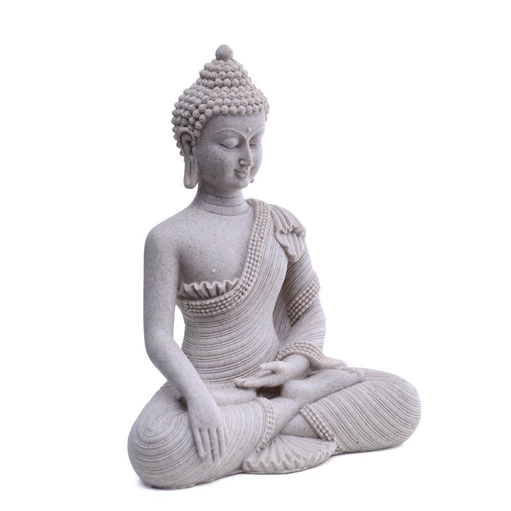 Meditating Buddha Polyresin Showpiece 26 cm (Sand)