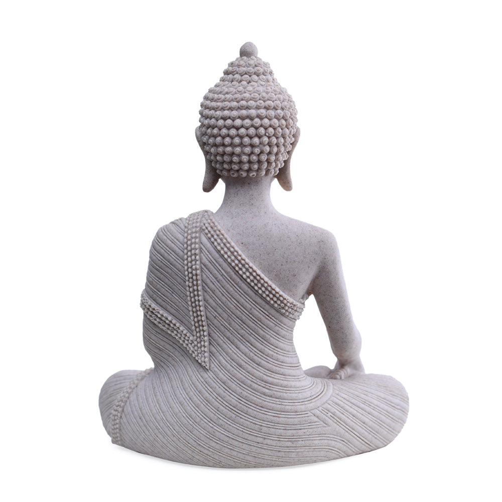 Meditating Buddha Polyresin Showpiece 26 cm (Sand)