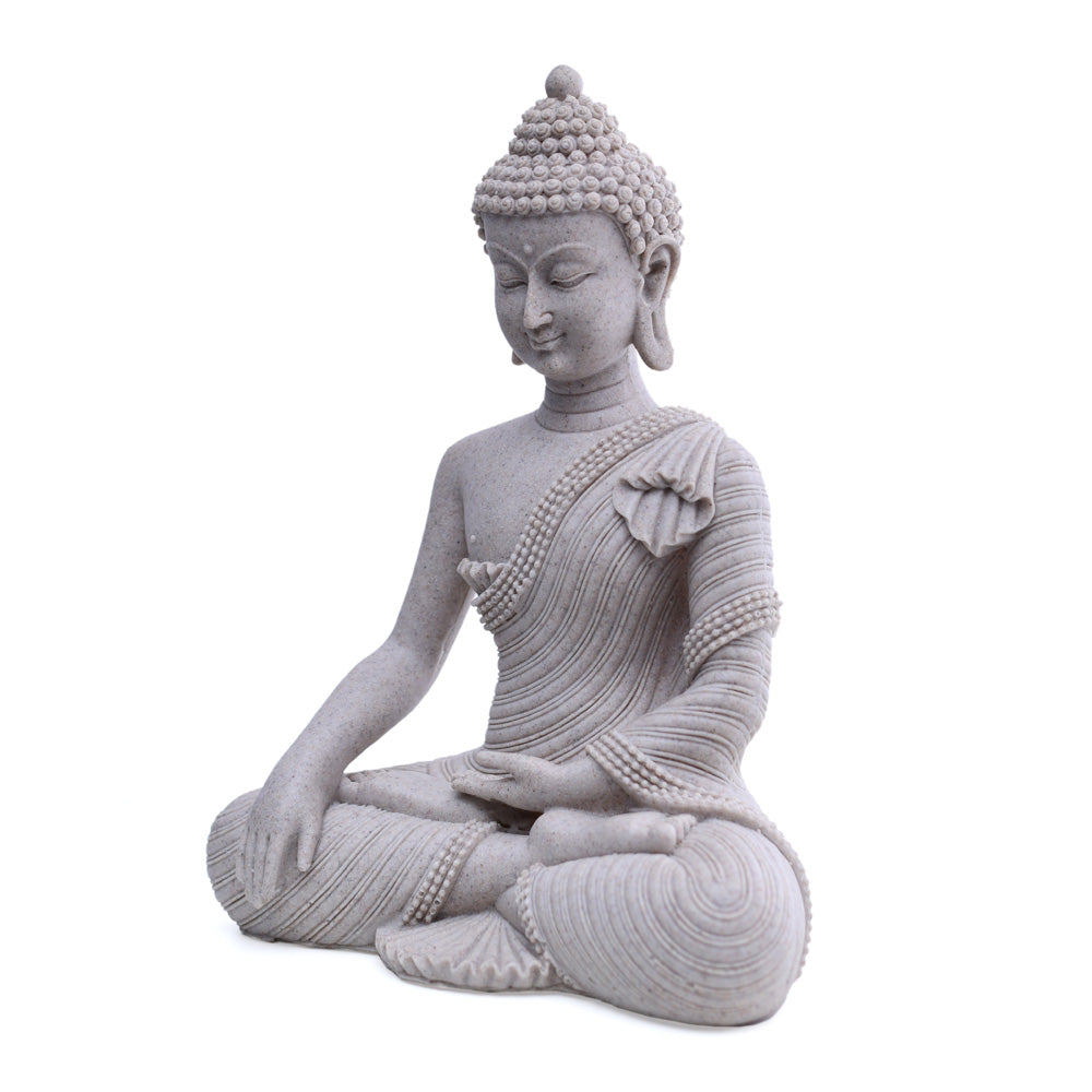 Meditating Buddha Polyresin Showpiece 26 cm (Sand)